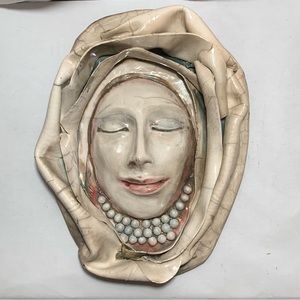 Vintage J. Cooper Chamberlain SIGNED Tennessee Clay Artist Wall Decor Lady Face